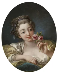 Mädchen mit Rosen